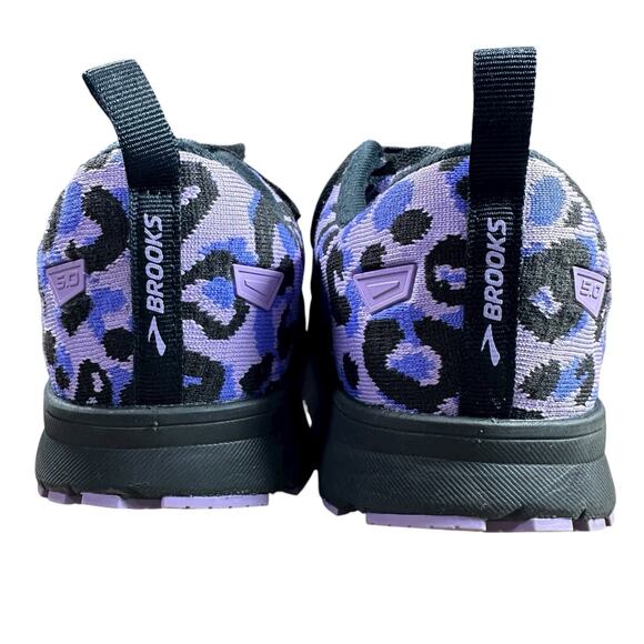 Brooks Revel 5 Purple Black Leopard Print Running Sneakers Women’s Size 10 B - Picture 4 of 8